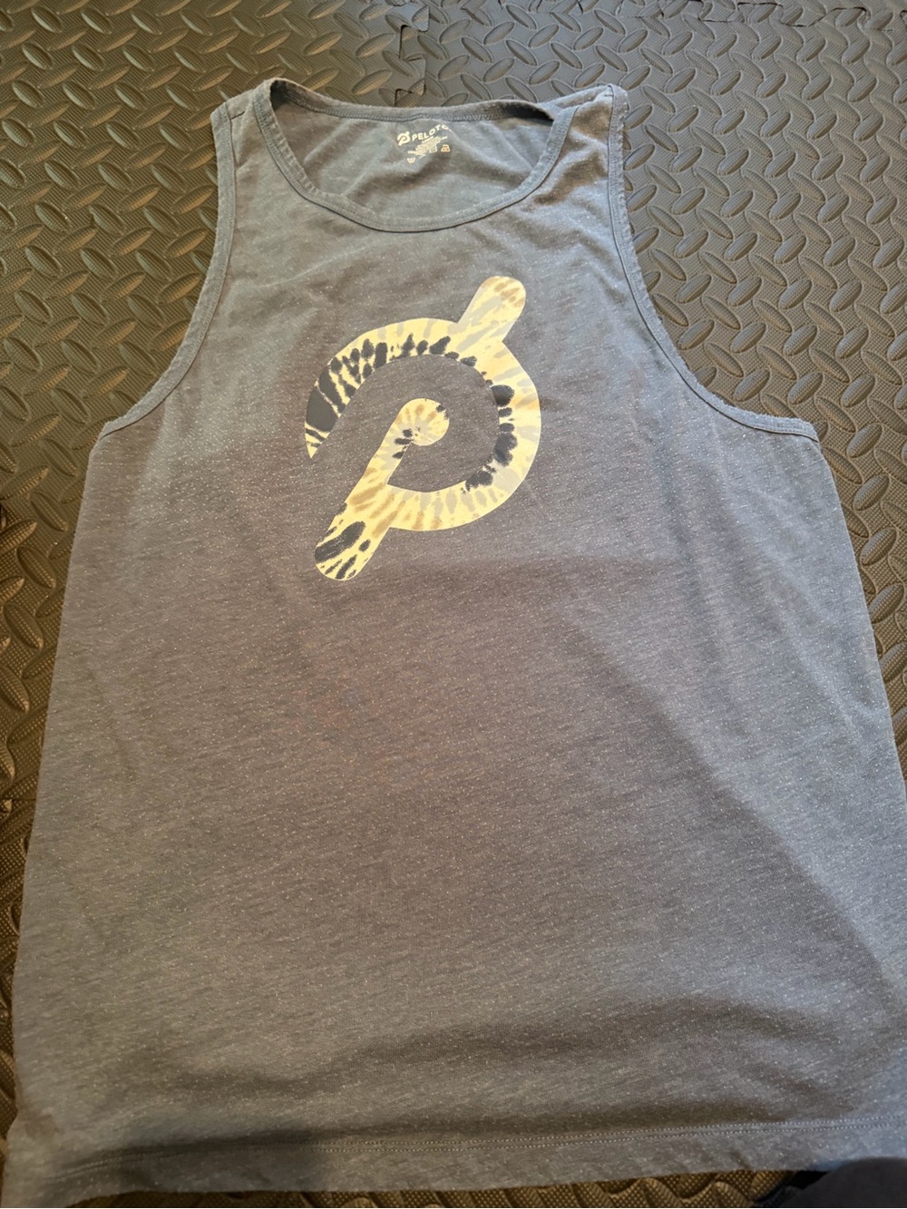 Peloton Navy Blue Tank Top with Yellow Logo